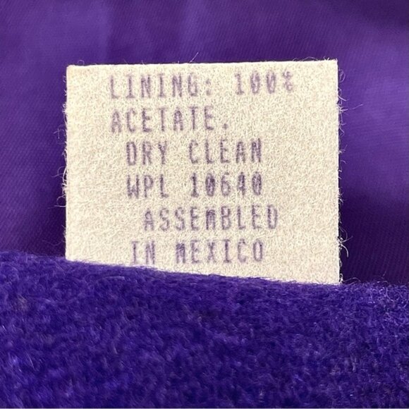 Miss New Yorker Vintage 80s Wool Blend Purple Longline Overcoat Size XL - Picture 14 of 14